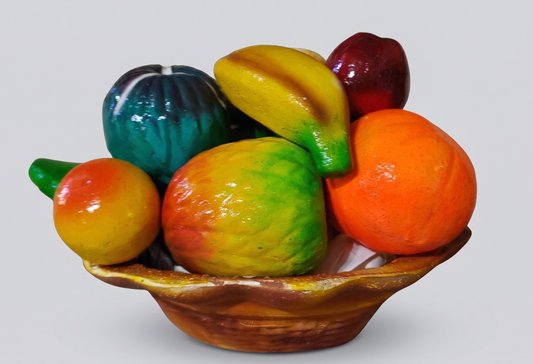 Centro de Mesa: Frutero Artesanal de Barro