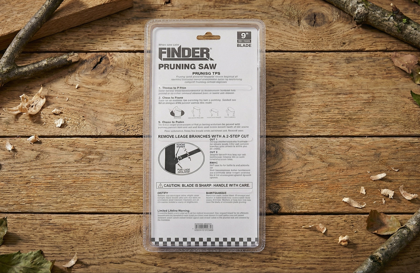 Sierra de Poda Plegable Profesional FINDER de 9" (230mm) con Hoja de Acero Endurecido y Agarre Ergonómico