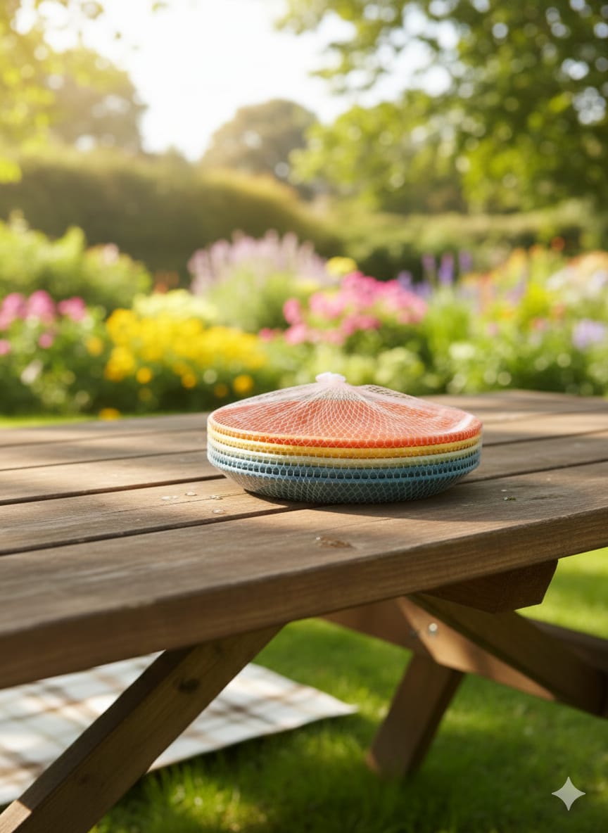 Set de 4 Platos Trinches Multicolor para Picnic y Exteriores