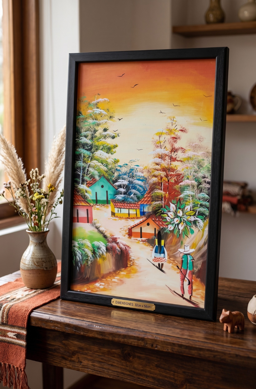cuadro-decorativo-paisaje-rural-latinoamericano-marco-negro-32x58-51png
