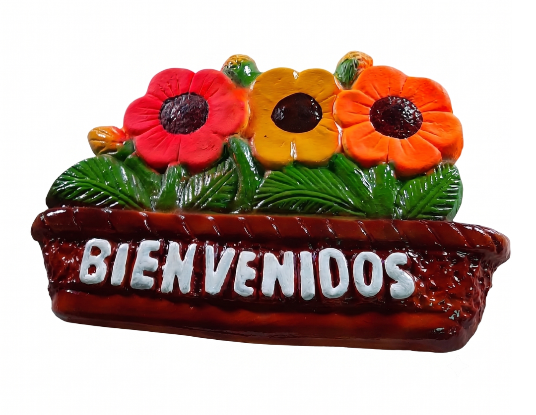letrero-bienvenida-barro-maceta-flores-vimarq.com-El-Salvador