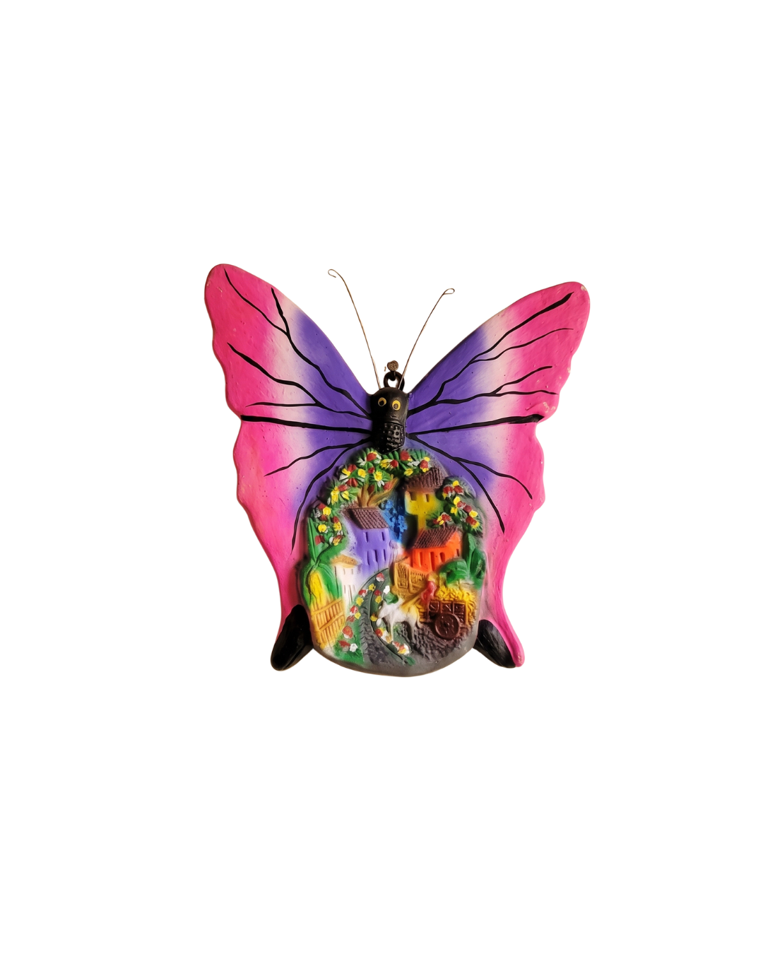 mariposa-barro-decorativa-rosa-morada-paisaje-vimarq.com-El-Salvador