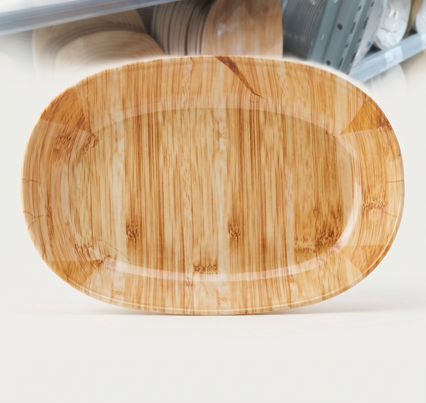 plato-ovalado-melamina-acabado-bambu-natural-28x19cm-vimarq - vimarq.com | El Salvador