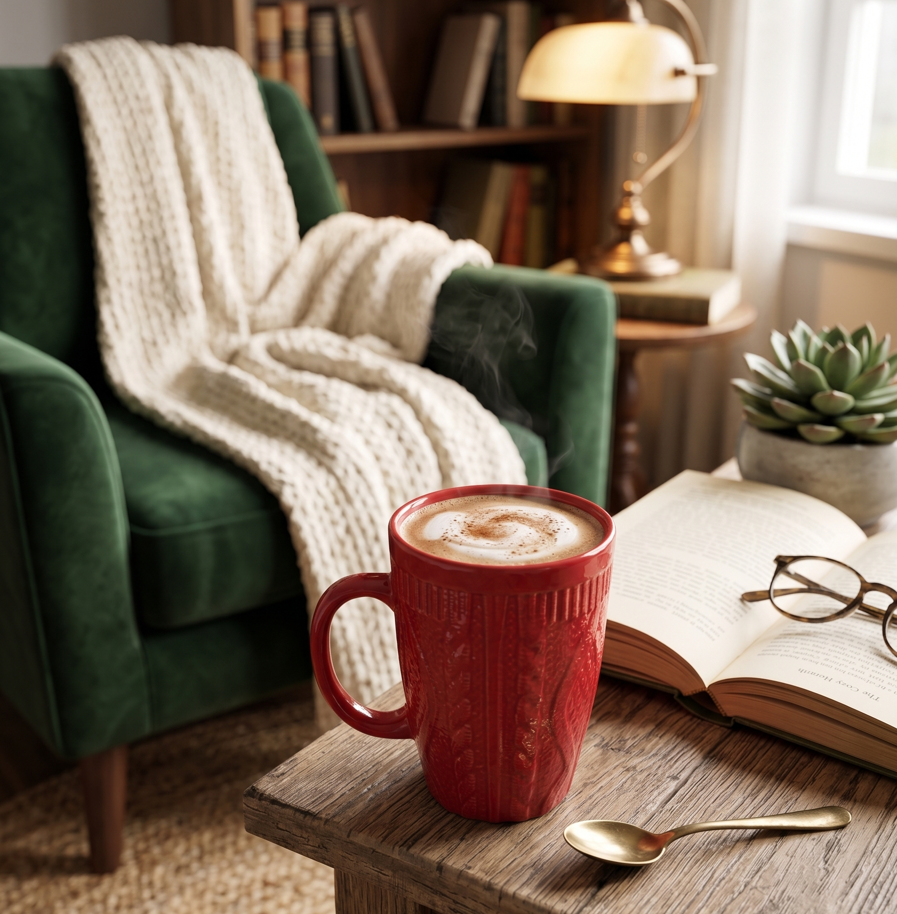 Atributo Alt de imagen roja Taza de cerámica roja con relieve tejido y posavasos de pizarra vimarq.com | El Salvador