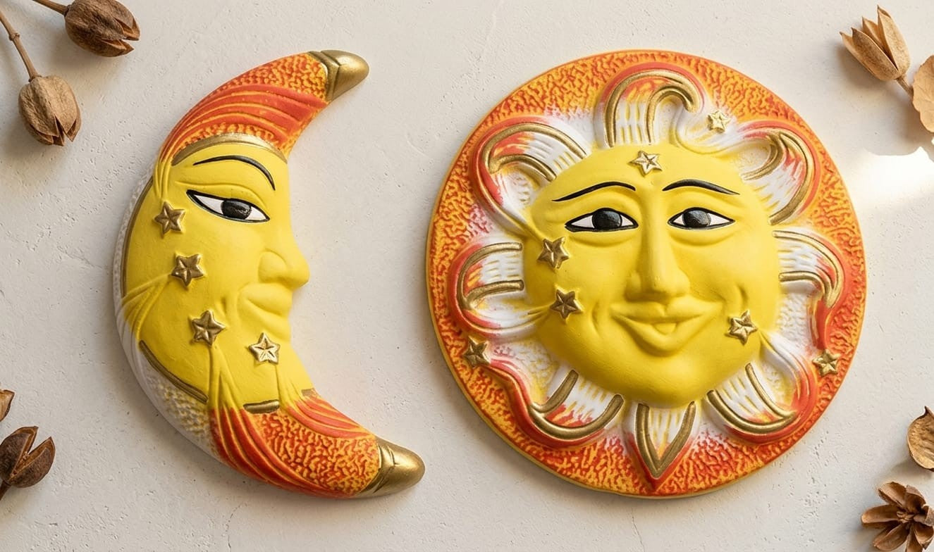 Decoración Sol y Luna Cerámica - vimarq.com | El Salvador