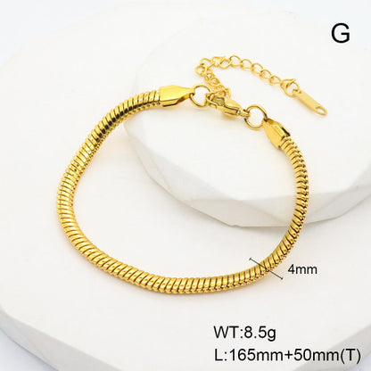 Pulsera "Golden Snake" 4mm – Cadena de Serpiente en Acero Inoxidable
