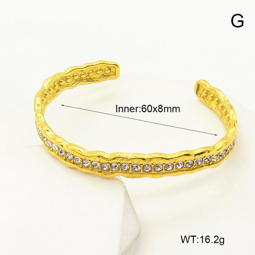 Pulsera Clásica de Eslabones con Cristales Brillantes en Acero Inoxidable Hipoalergénico de Alta Calidad