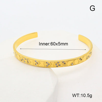 Brazalete Rígido "Eclipse Geométrico" de Acero Inoxidable con Cristales