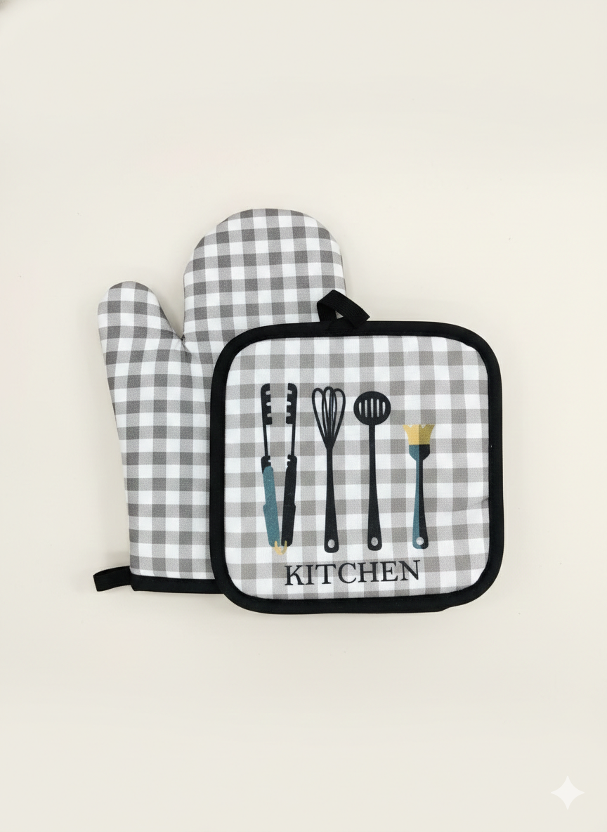 Set de Guante y Agarrador de Cocina Térmico 2 Pzs