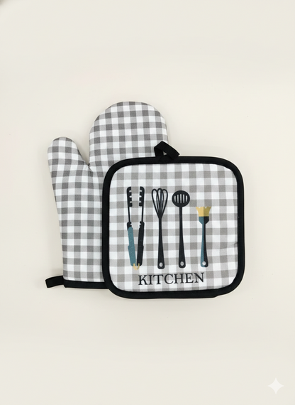 Set de Guante y Agarrador de Cocina Térmico 2 Pzs