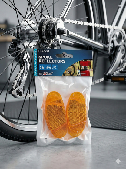 Reflectores Seguridad Rayos Bicicleta Naranja Maxeed FGP-01