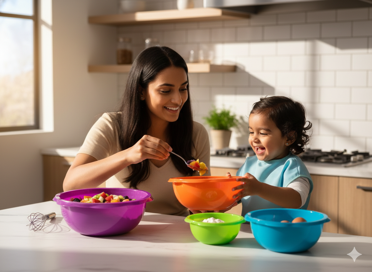 Set de 5 Comideras Térmicas Redondas Anidables con Válvula de Vapor - Multicolor - Libre de BPA - Ahorra Espacio