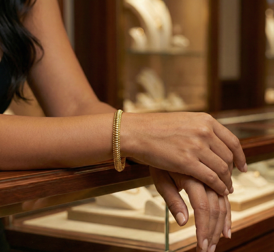 Pulsera "Golden Snake" 4mm – Cadena de Serpiente en Acero Inoxidable