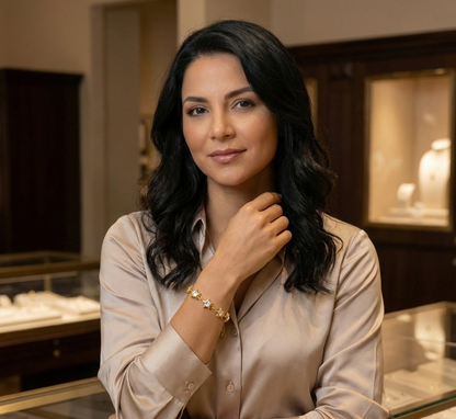 Pulsera de Acero Inoxidable Dorado Diseño Estrellas con Cristales - Hipoalergénica y Ajustable vimarq.com E Salvador