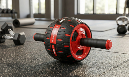 Rueda abdominal ancha Perfect Pro de acero inoxidable vista frontal - Vimarq El Salvador