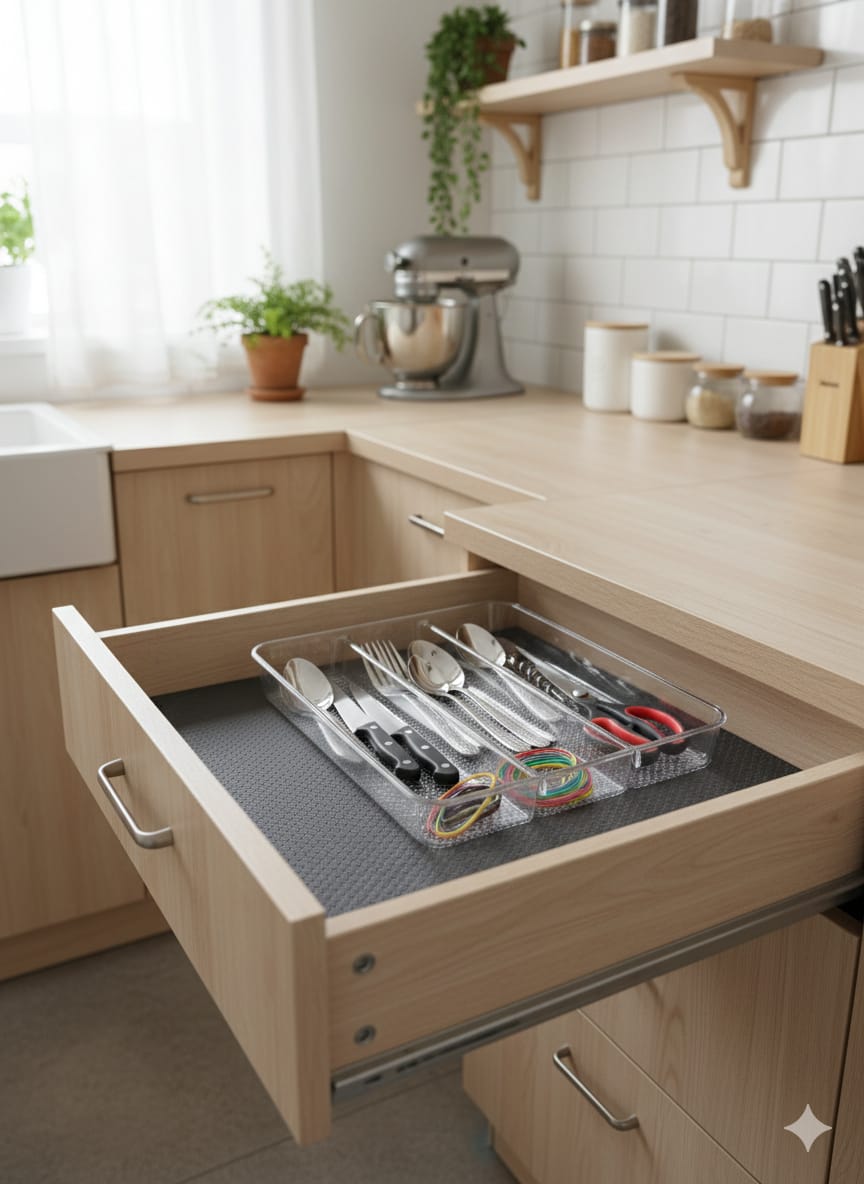 Organizador de Cajones Acrílico 3 Compartimentos | Cocina Oficina y Baño