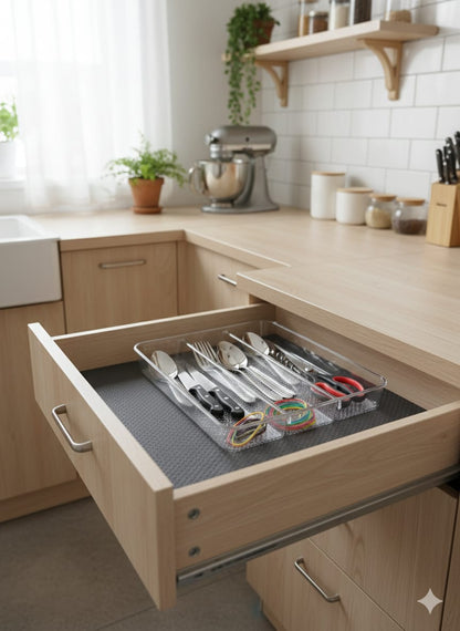 Organizador de Cajones Acrílico 3 Compartimentos | Cocina Oficina y Baño