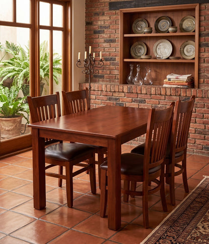 Comedor de Madera de 4 Sillas Rectangular Laurel Cortes Blanco