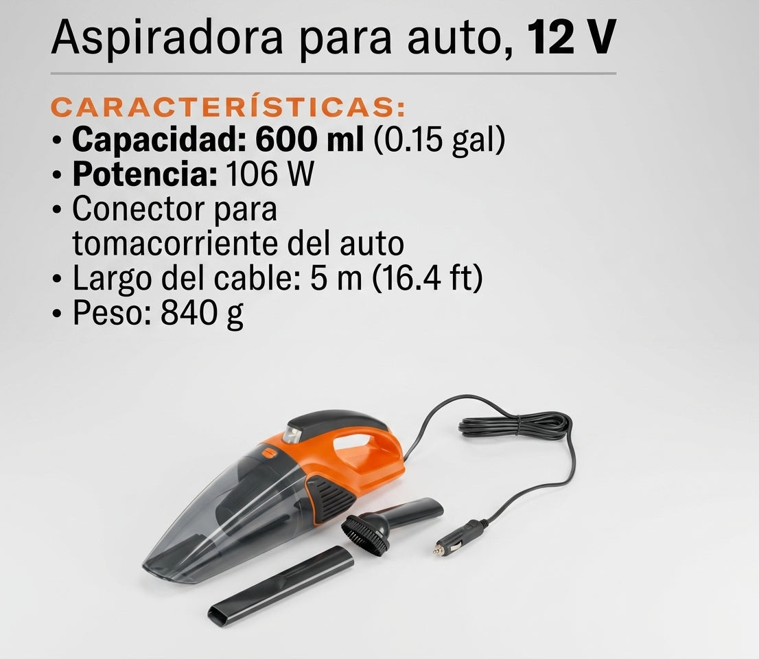 aspiradora-portatil-para-auto-12v-naranja - vimarq.com | El Salvador 1