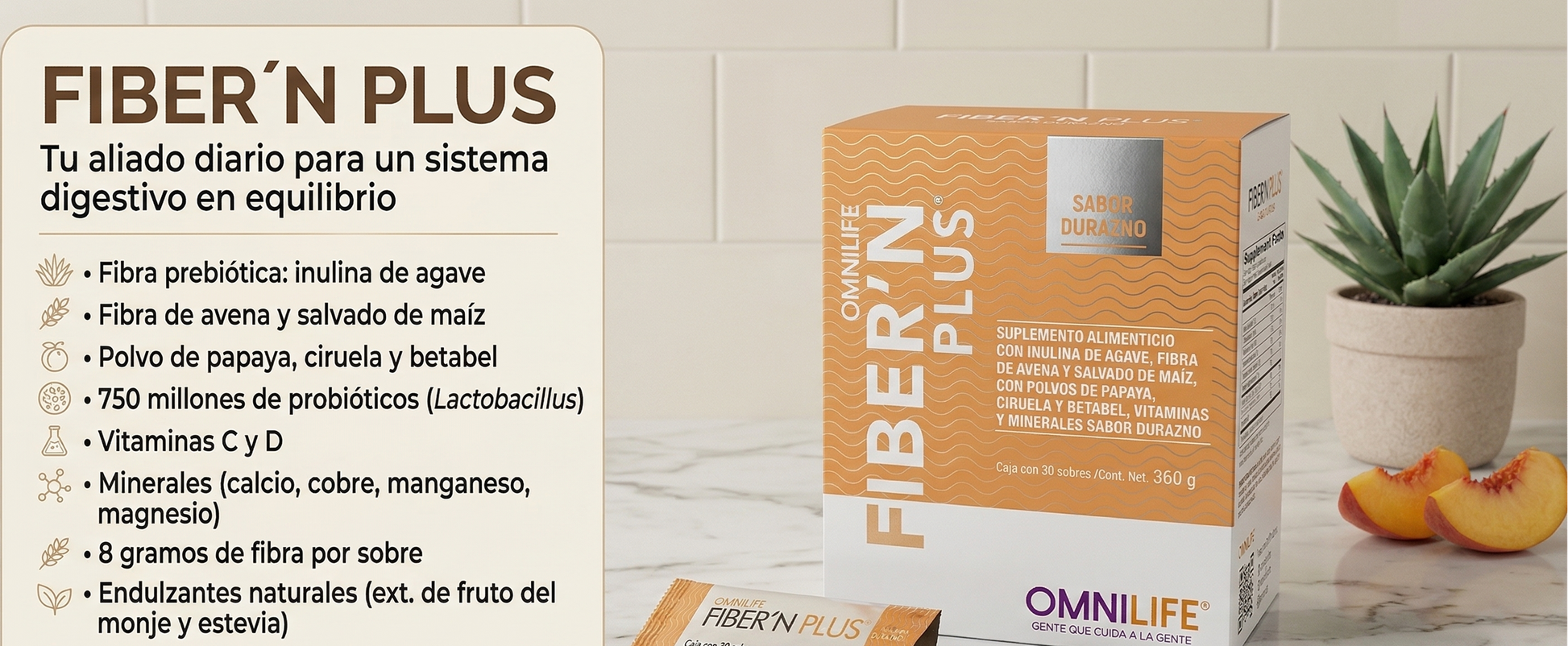 caja-fibern-plus-omnilife-durazno-frente-ingredientes - vimarq.com | El Salvador