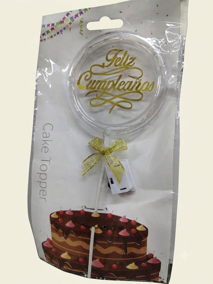 cake-topper-led-feliz-cumpleanos-dorado-transparente - vimarq.com