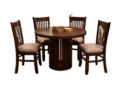 comedor-redondo-madera-4-sillas-base-listones-vimarq-el-salvador