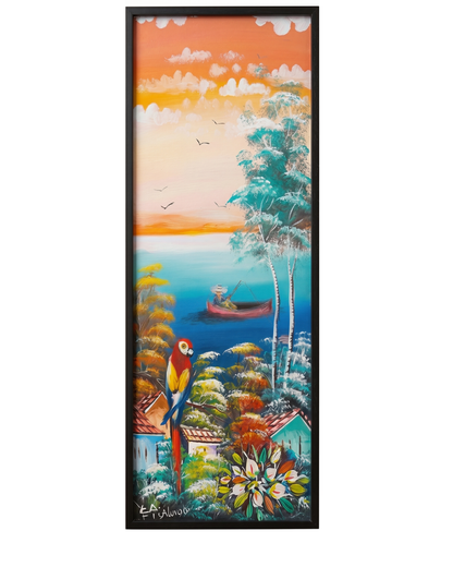 cuadro-decorativo-vertical-guacamaya-paisaje-costero-marco-negro-20x57-26