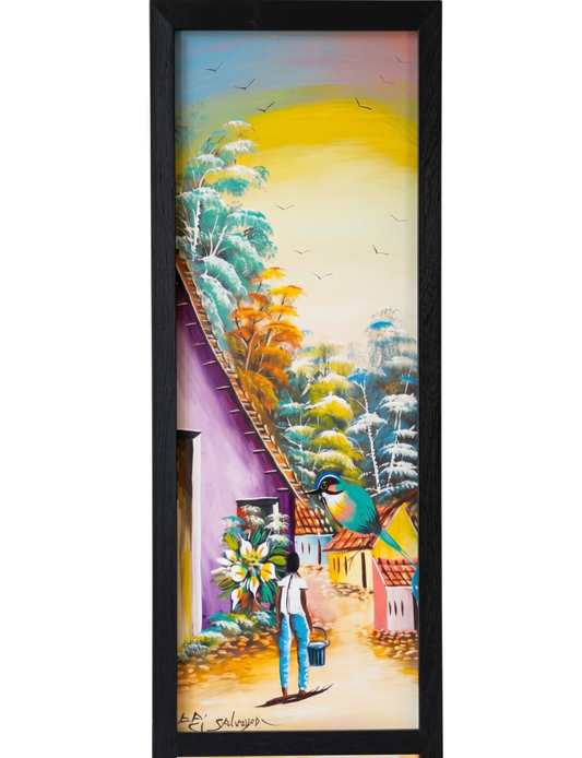 cuadro-decorativo-vertical-torogoz-escena-pueblo-marco-negro-20x57-19