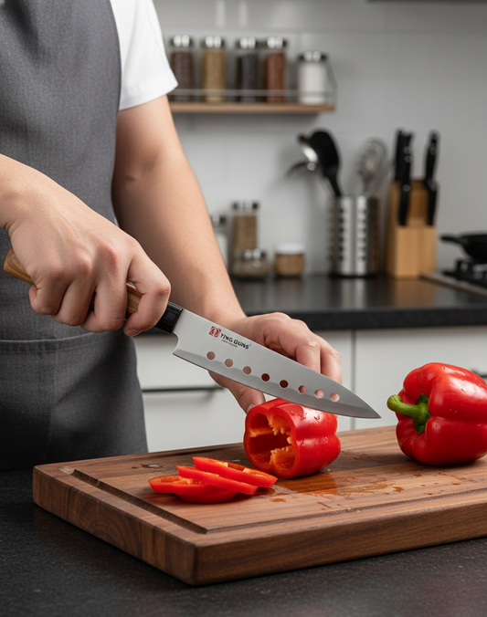 cuchillo-con-orificios-antiadherente-ying-guns-mango-madera-vimarq