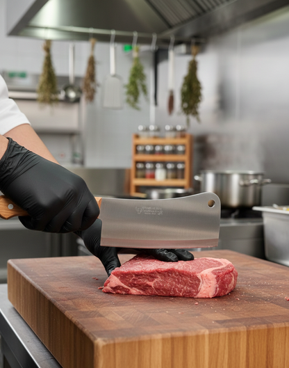 cuchillo-hacha-acero-inoxidable-mango-madera-vimarq.com | El Salvador