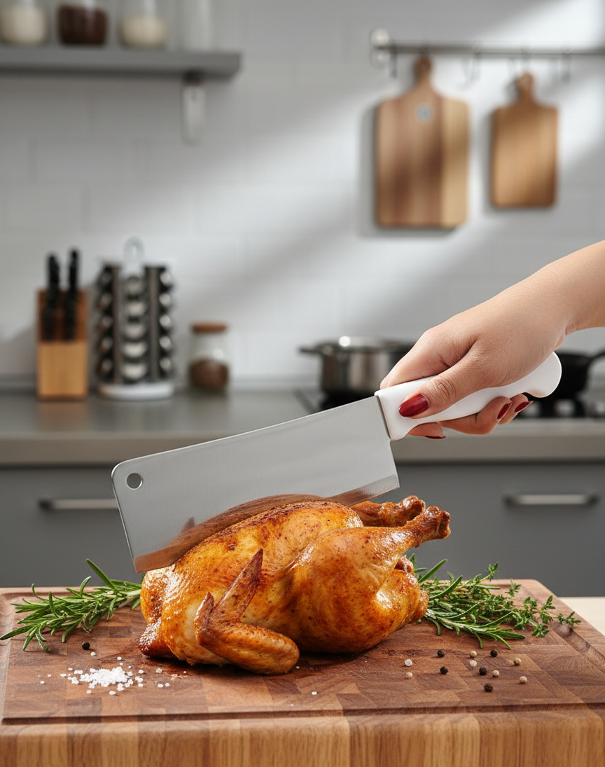 cuchillo-hacha-profesional-mango-blanco-vimarq.com | El Salvador