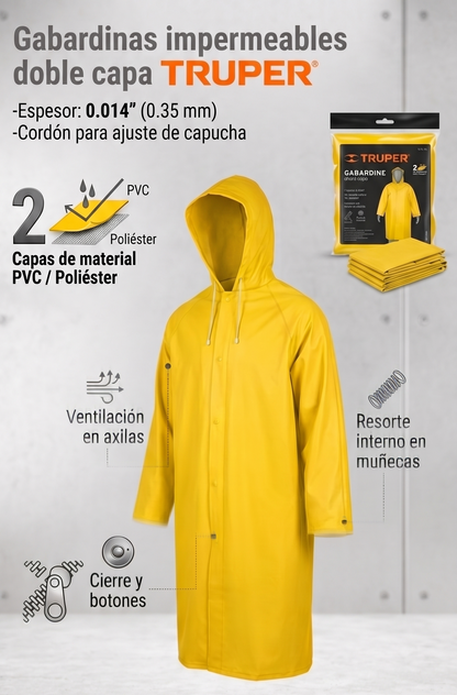gabardina-impermeable-truper-amarilla-doble-capa - vimarq.com | El Salvador 1