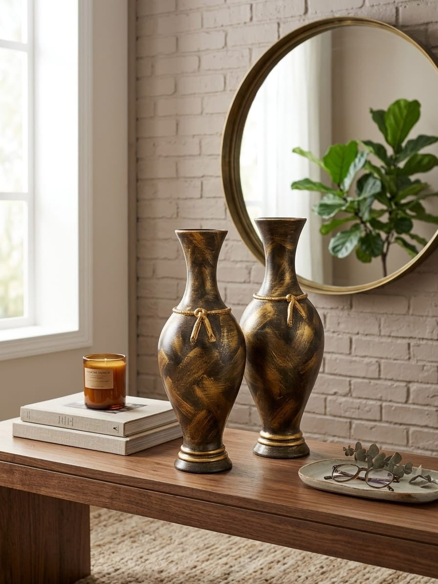 jarron-decorativo-texturizado-negro-dorado-vimarq-com-el-salvador