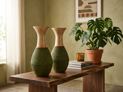 jarron-decorativo-verde-madera-cobre-vimarq-com-el-salvador