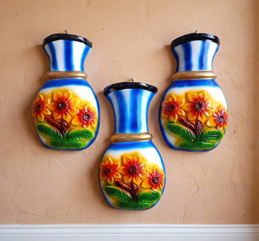 jarrones-barro-decorativos-azules-girasoles-vimarq.com-El-Salvador