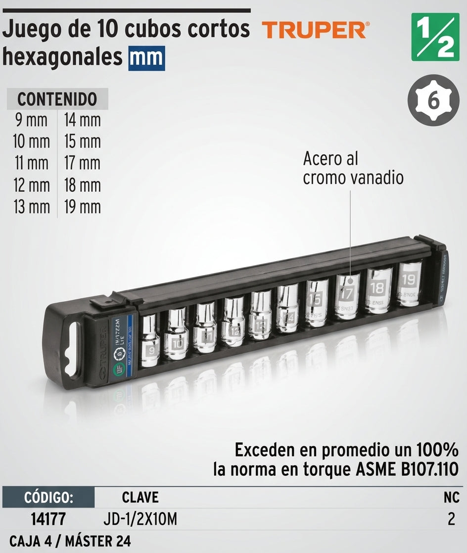 juego-10-cubos-cortos-hexagonales-truper-1-2-mm - vimarq.com | El Salvador1