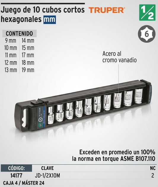 juego-10-cubos-cortos-hexagonales-truper-1-2-mm - vimarq.com | El Salvador1