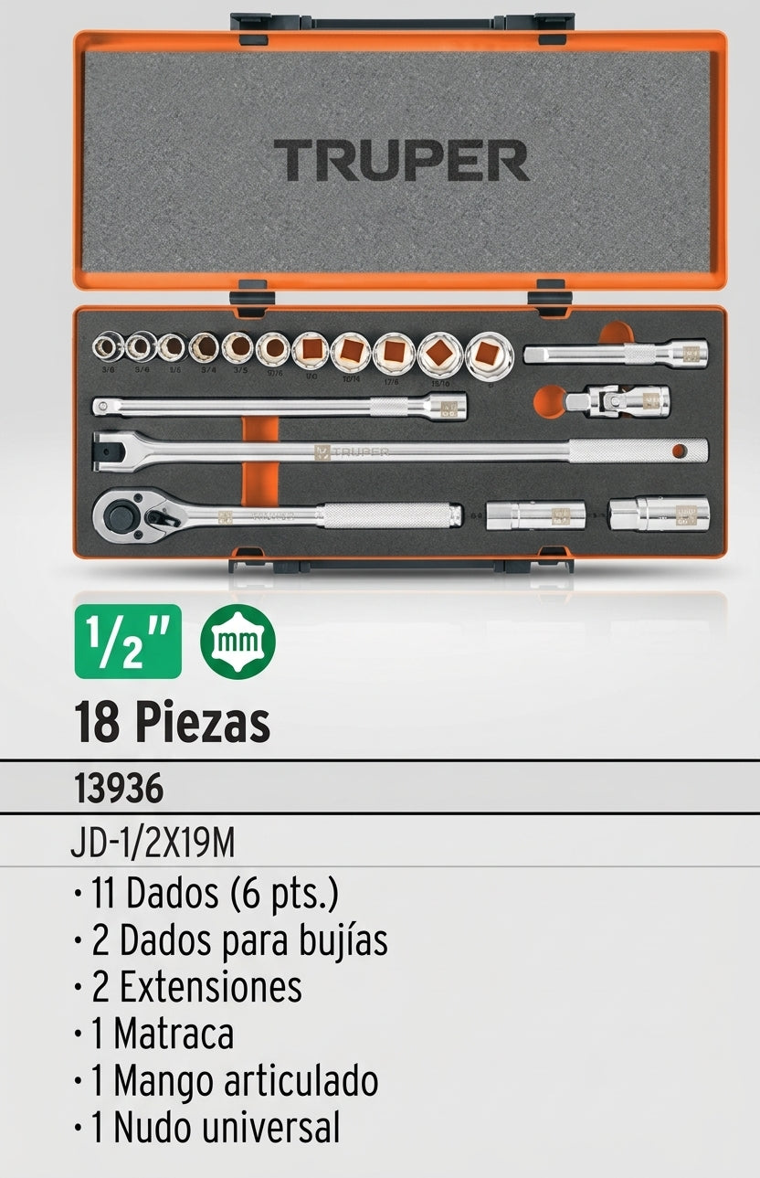 juego-herramientas-mecanico-truper-18-piezas-estuche-metalico - vimarq.com | El Salvador2