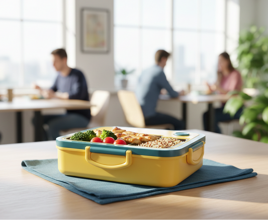 lonchera-healthy-1000ml-amarilla-cubiertos-vimarq.com | El Salvador2