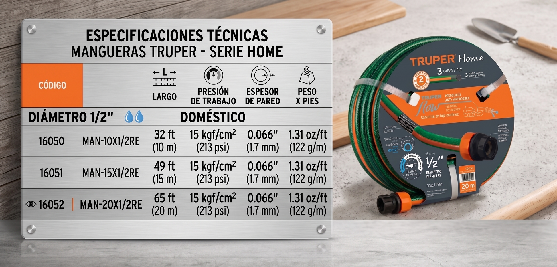 manguera-truper-home-verde-con-conectores-ergonomicos-vimarq.com | El Salvador