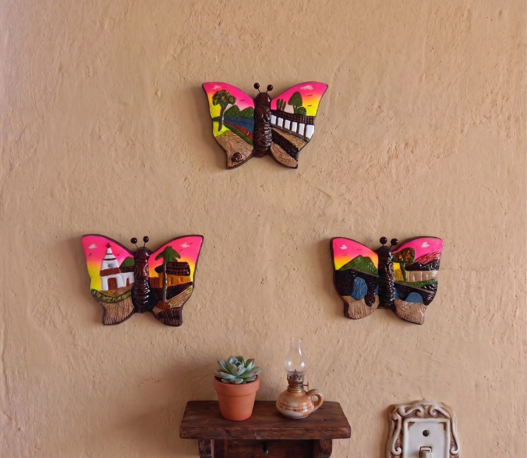 mariposas-barro-decorativas-atardecer-vimarq.com-El-Salvador