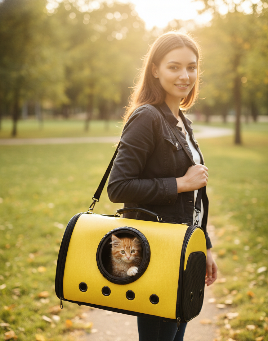 mochila-transporte-mascota-lujo-amarilla-vimarq.com | El Salvador