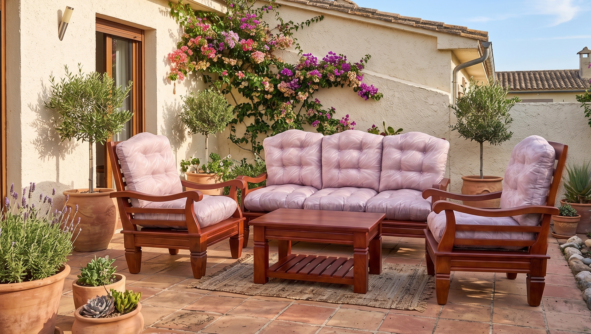 muebles-de-patio-madera-cojines