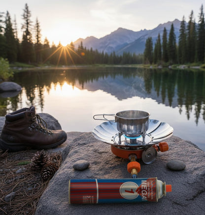 ocina de camping portatil con gas butano en lago - vimarq.com | El Salvador