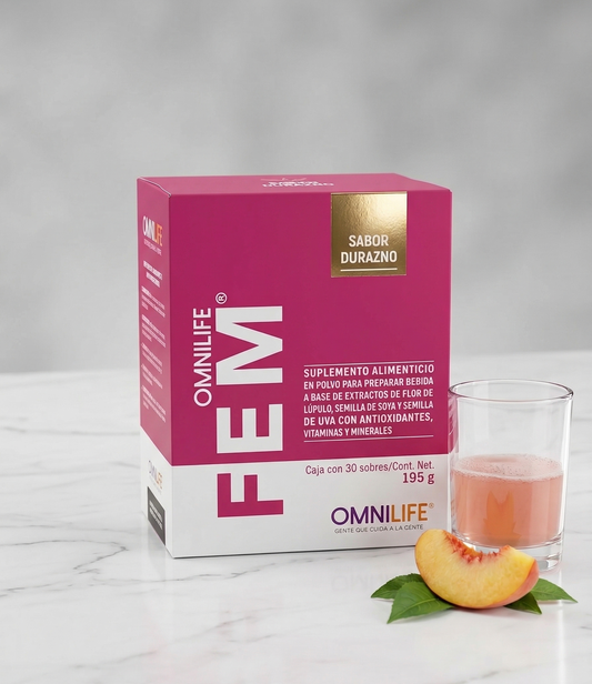 omnilife-fem-sabor-durazno-caja-30-sobres-suplemento - vimarq.com | El Salvador