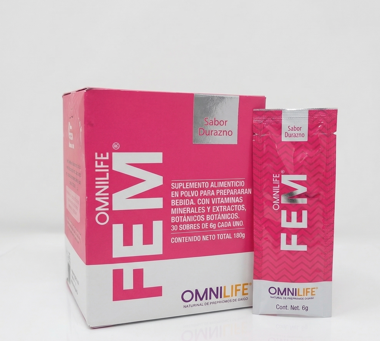omnilife-fem-sabor-durazno-caja-30-sobres-suplemento - vimarq.com | El Salvador