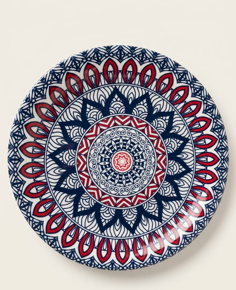 plato-llano-melamina-diseno-mandala-27-cm-vimarq.com | El Salvador