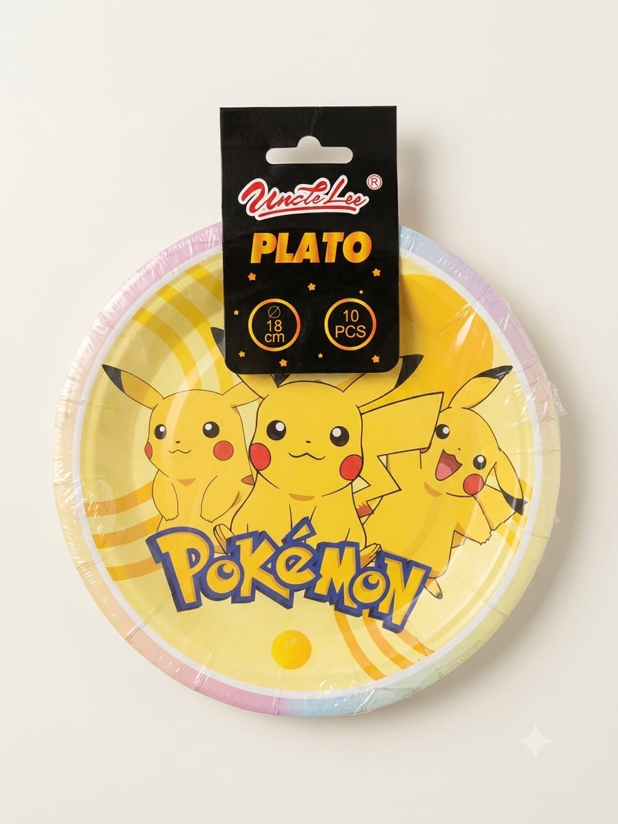 platos-desechables-papel-pokemon-pikachu-18cm-pack-10-unidades - vimarq.com