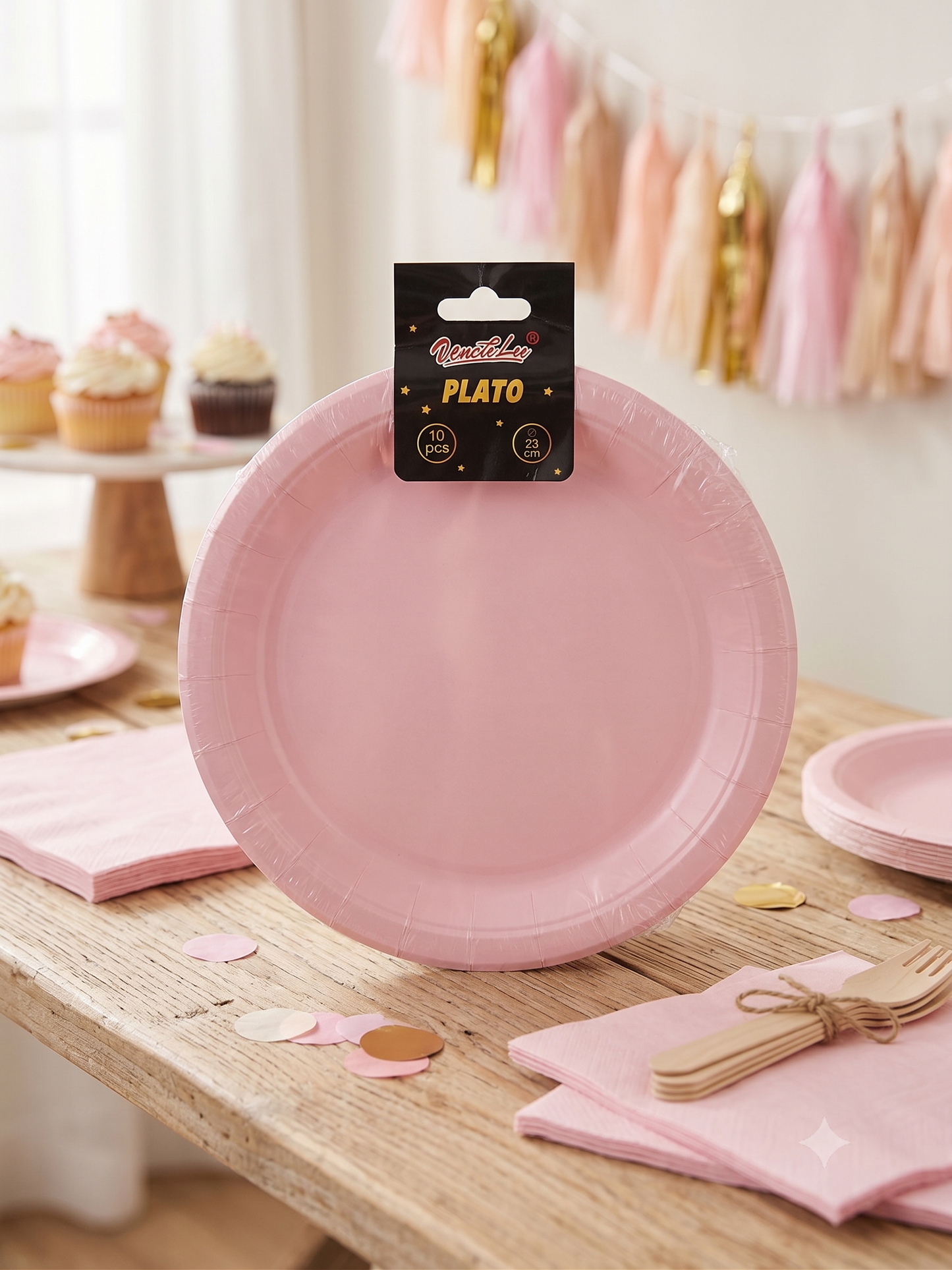 platos-desechables-papel-rosa-pastel-10-unidades - vimarq.com