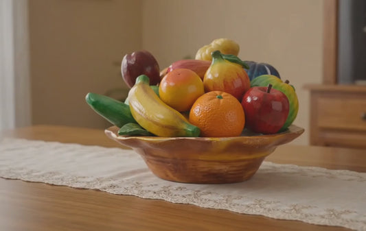 Centro de Mesa: Frutero Artesanal de Barro